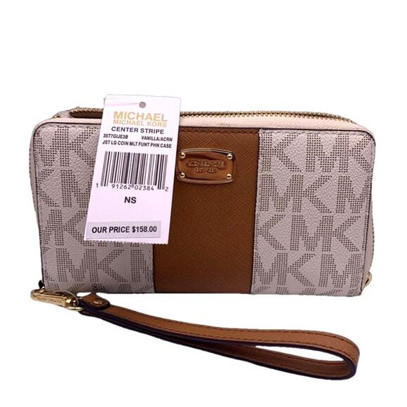 NWT Michael Kors Jet Set Long Multifunction Phone Case Wallet Wristlet